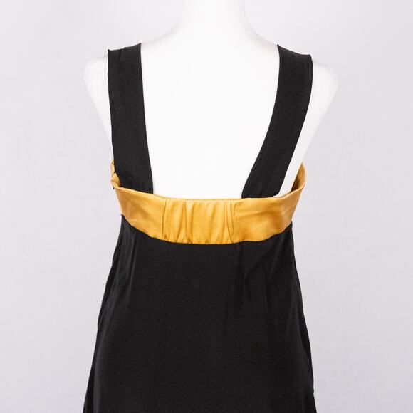 Amanda Uprichard Babydoll Style Silk Slip Dress Size SMALL Black & Gold Luxury - Picture 6 of 7